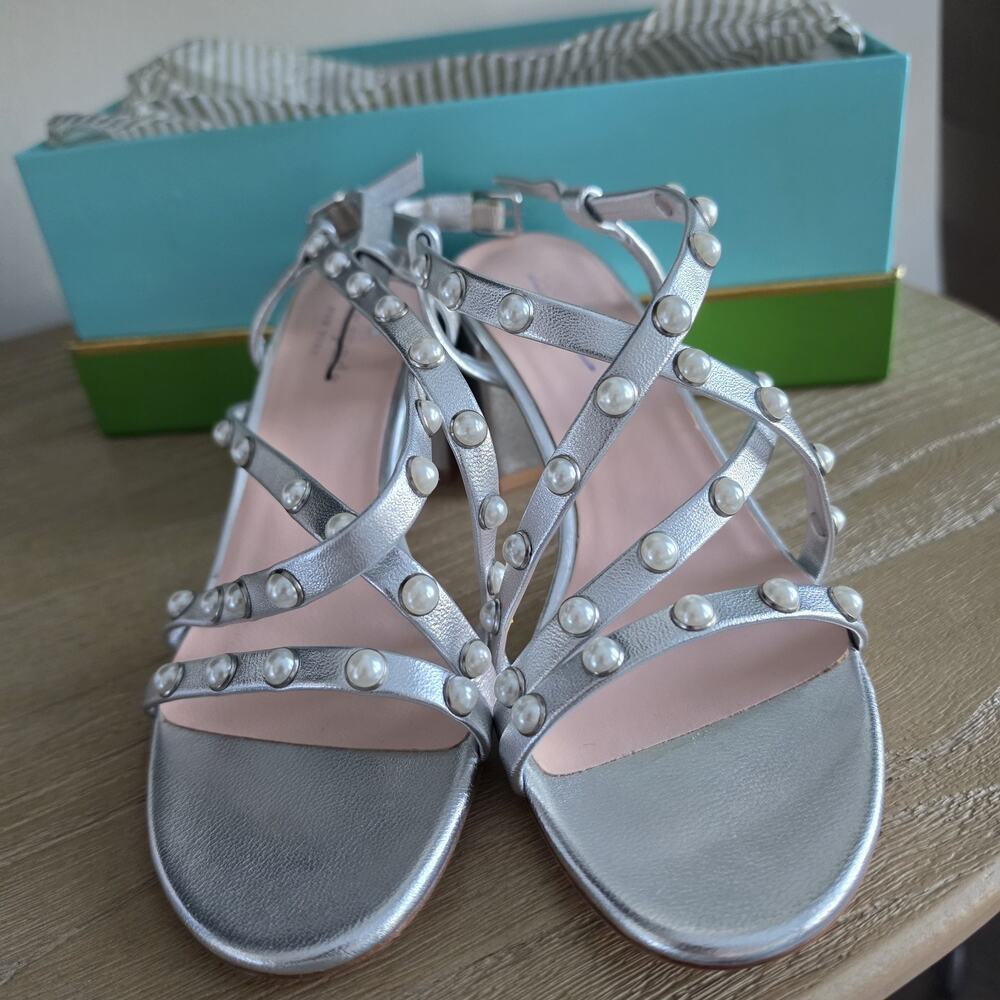 Kate Spade New York Womens Wynne Strappy Sandals Silver Metallic Size 7.5 - Picture 5 of 9